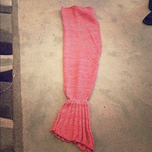 Hand knit mermaid blanket